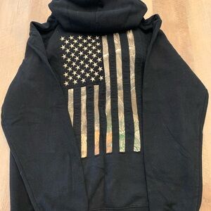 Buck Wear Men's Camo Stars and Stripes Hoodie